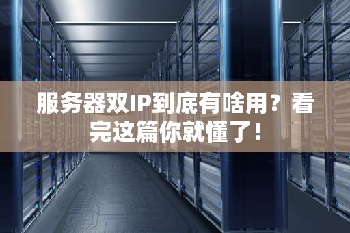 服务器双IP到底有啥用？看完这篇你就懂了！