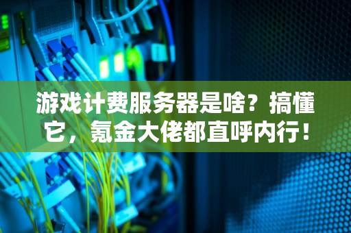 游戏计费服务器是啥？搞懂它，氪金大佬都直呼内行！