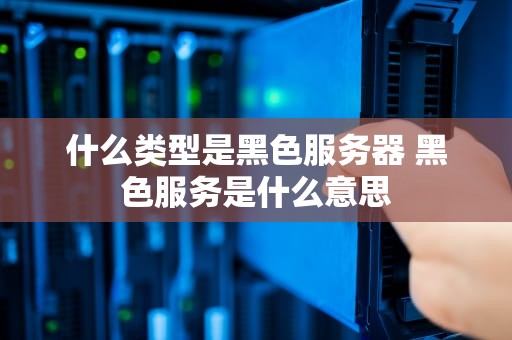 什么类型是黑色服务器 黑色服务是什么意思