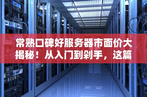 常熟口碑好服务器市面价大揭秘！从入门到剁手，这篇指南让你少走弯路