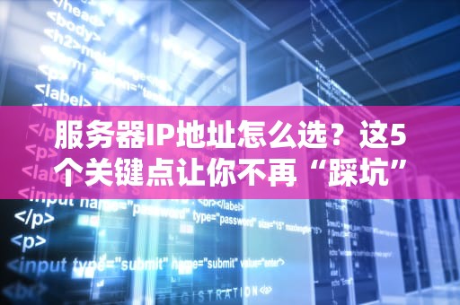 服务器IP地址怎么选？这5个关键点让你不再“踩坑”！