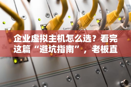 企业虚拟主机怎么选？看完这篇“避坑指南”，老板直呼内行！
