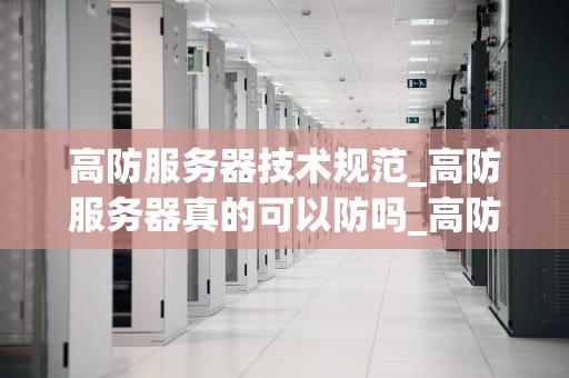 高防服务器技术规范_高防服务器真的可以防吗_高防服务器技术规范的探讨