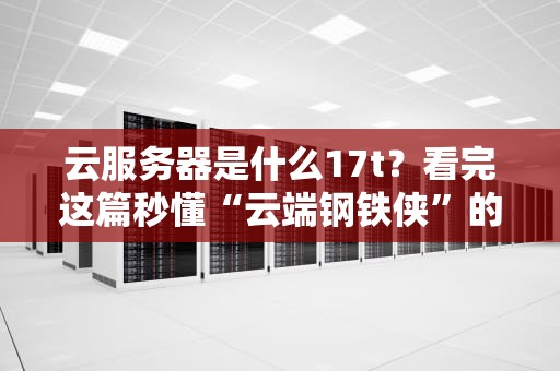 云服务器是什么17t？看完这篇秒懂“云端钢铁侠”的硬核实力！