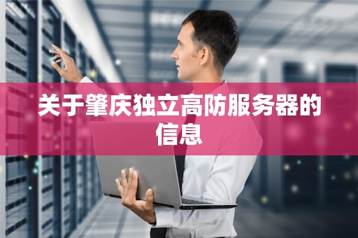 关于肇庆独立高防服务器的信息