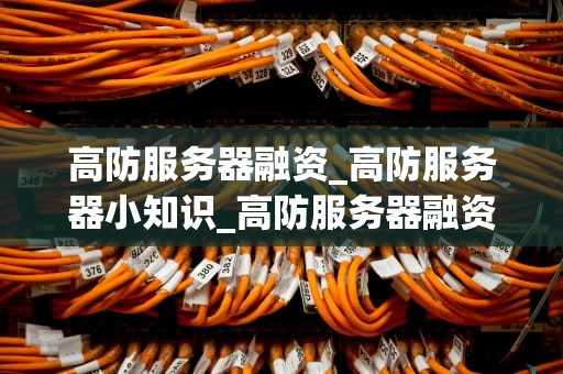 高防服务器融资_高防服务器小知识_高防服务器融资：未来网络安全防护的新趋势