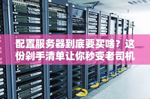 配置服务器到底要买啥？这份剁手清单让你秒变老司机！