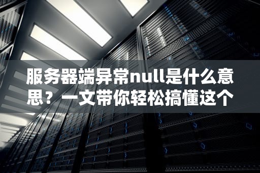 服务器端异常null是什么意思？一文带你轻松搞懂这个“空指针”小妖精！