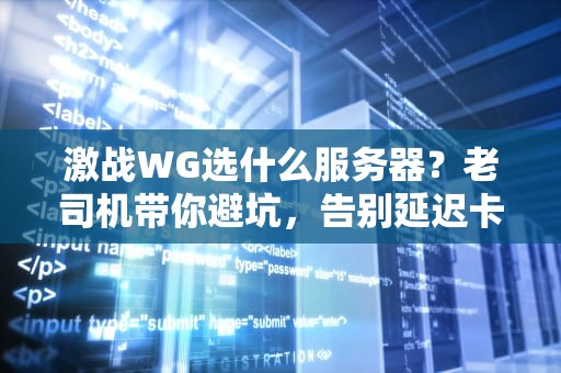 激战WG选什么服务器？老司机带你避坑，告别延迟卡顿！