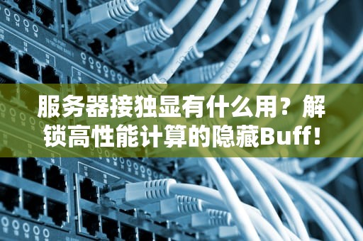 服务器接独显有什么用？解锁高性能计算的隐藏Buff！