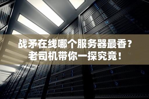 战矛在线哪个服务器最香？老司机带你一探究竟！