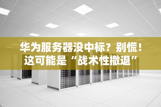 华为服务器没中标？别慌！这可能是“战术性撤退”