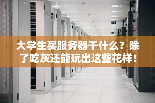大学生买服务器干什么？除了吃灰还能玩出这些花样！