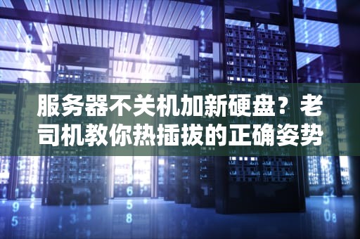 服务器不关机加新硬盘？老司机教你热插拔的正确姿势！