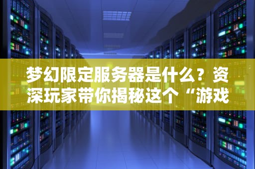 梦幻限定服务器是什么？资深玩家带你揭秘这个“游戏圈爱马仕”！