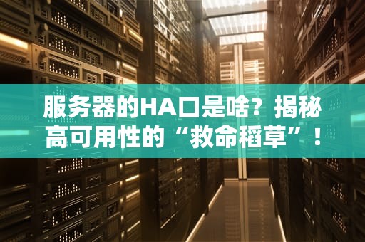 服务器的HA口是啥？揭秘高可用性的“救命稻草”！