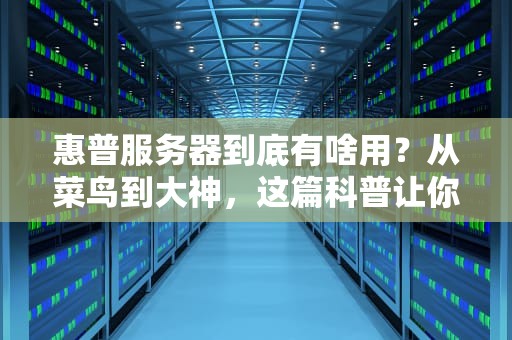惠普服务器到底有啥用？从菜鸟到大神，这篇科普让你笑出腹肌！