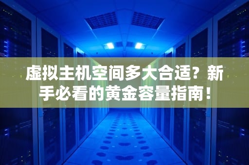虚拟主机空间多大合适？新手必看的黄金容量指南！