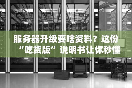 服务器升级要啥资料？这份“吃货版”说明书让你秒懂！