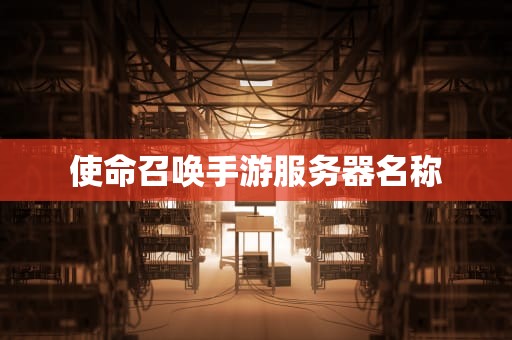 使命召唤手游服务器名称