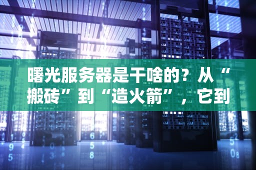曙光服务器是干啥的？从“搬砖”到“造火箭”，它到底有多硬核？