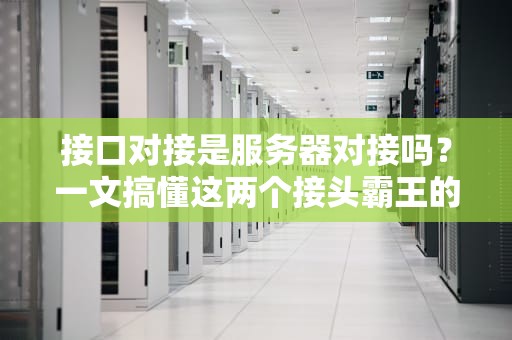 接口对接是服务器对接吗？一文搞懂这两个接头霸王的区别！