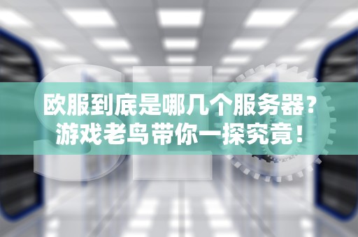 欧服到底是哪几个服务器？游戏老鸟带你一探究竟！