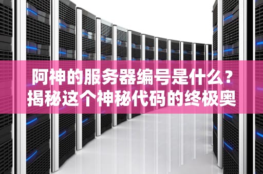 阿神的服务器编号是什么？揭秘这个神秘代码的终极奥义！