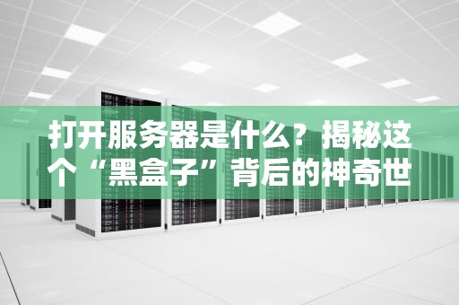 打开服务器是什么？揭秘这个“黑盒子”背后的神奇世界！