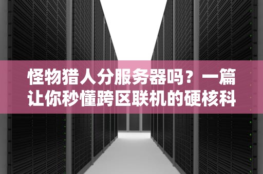 怪物猎人分服务器吗？一篇让你秒懂跨区联机的硬核科普！