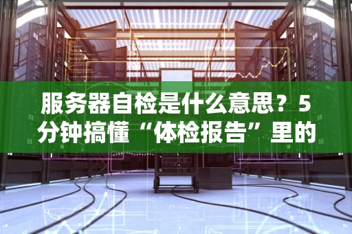 服务器自检是什么意思？5分钟搞懂“体检报告”里的专业暗号！