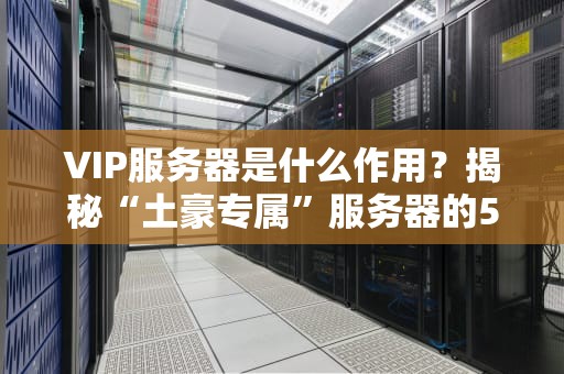 VIP服务器是什么作用？揭秘“土豪专属”服务器的5大逆天技能！