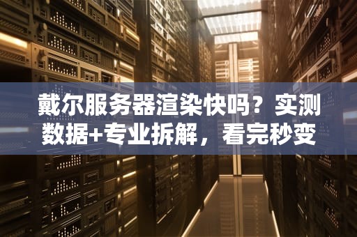 戴尔服务器渲染快吗？实测数据+专业拆解，看完秒变“懂王”！