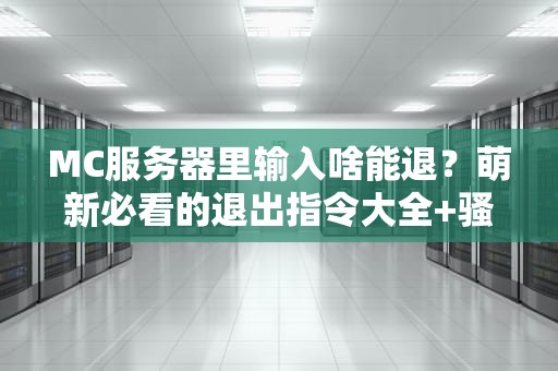 MC服务器里输入啥能退？萌新必看的退出指令大全+骚操作彩蛋！