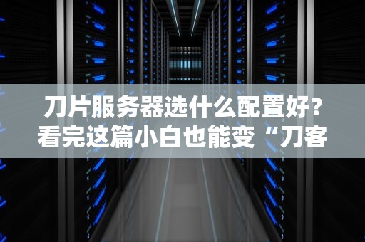 刀片服务器选什么配置好？看完这篇小白也能变“刀客”