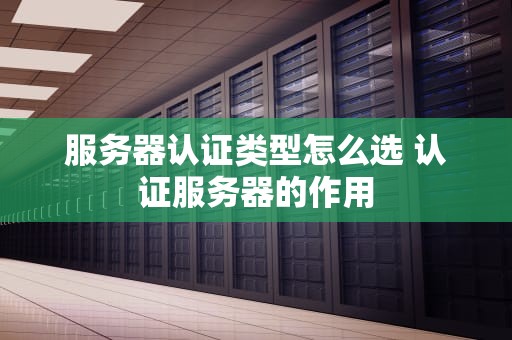 服务器认证类型怎么选 认证服务器的作用