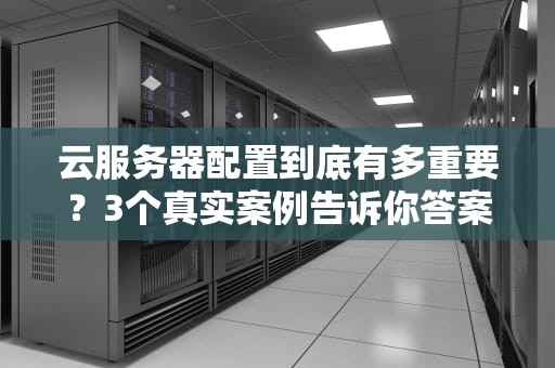 云服务器配置到底有多重要？3个真实案例告诉你答案！