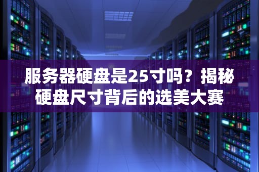 服务器硬盘是25寸吗？揭秘硬盘尺寸背后的选美大赛