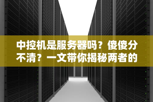 中控机是服务器吗？傻傻分不清？一文带你揭秘两者的“塑料兄弟情”！