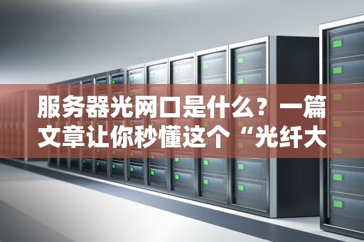 服务器光网口是什么？一篇文章让你秒懂这个“光纤大嘴巴”！