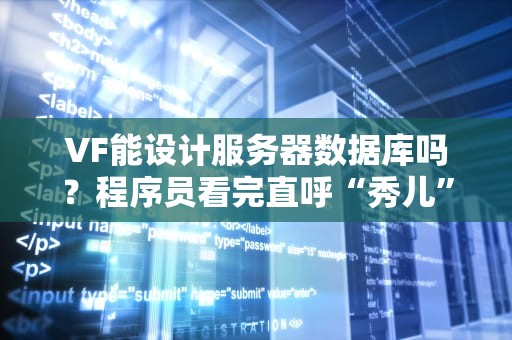 VF能设计服务器数据库吗？程序员看完直呼“秀儿”！