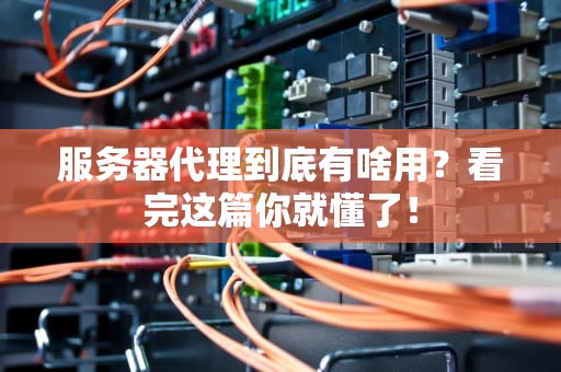 服务器代理到底有啥用？看完这篇你就懂了！