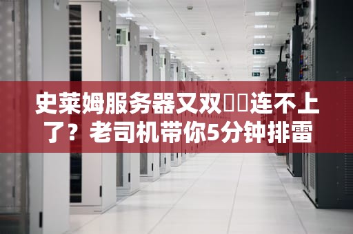 史莱姆服务器又双叒叕连不上了？老司机带你5分钟排雷！