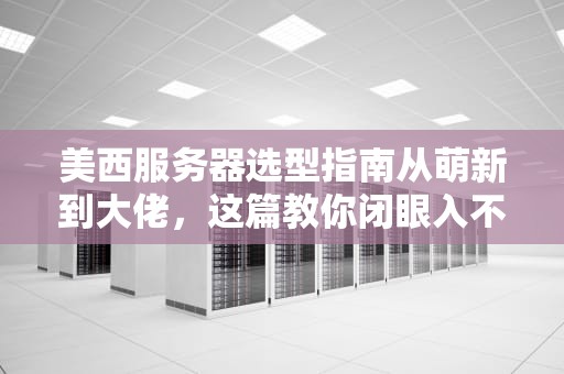美西服务器选型指南从萌新到大佬，这篇教你闭眼入不踩坑！