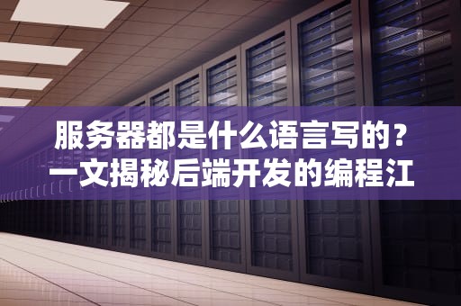 服务器都是什么语言写的？一文揭秘后端开发的编程江湖！