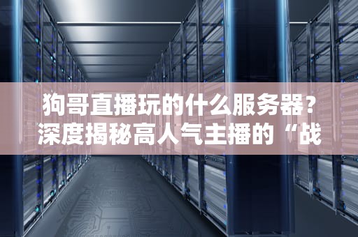 狗哥直播玩的什么服务器？深度揭秘高人气主播的“战斗堡垒”！