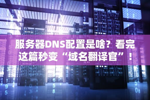 服务器DNS配置是啥？看完这篇秒变“域名翻译官”！
