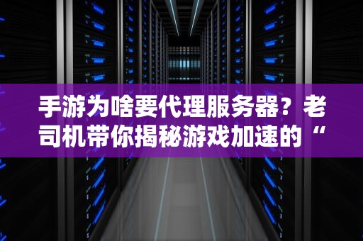 手游为啥要代理服务器？老司机带你揭秘游戏加速的“黑科技”！