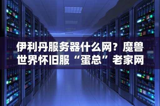 伊利丹服务器什么网？魔兽世界怀旧服“蛋总”老家网络环境大揭秘！