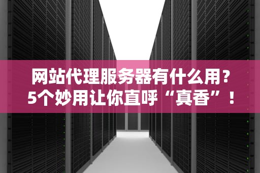 网站代理服务器有什么用？5个妙用让你直呼“真香”！